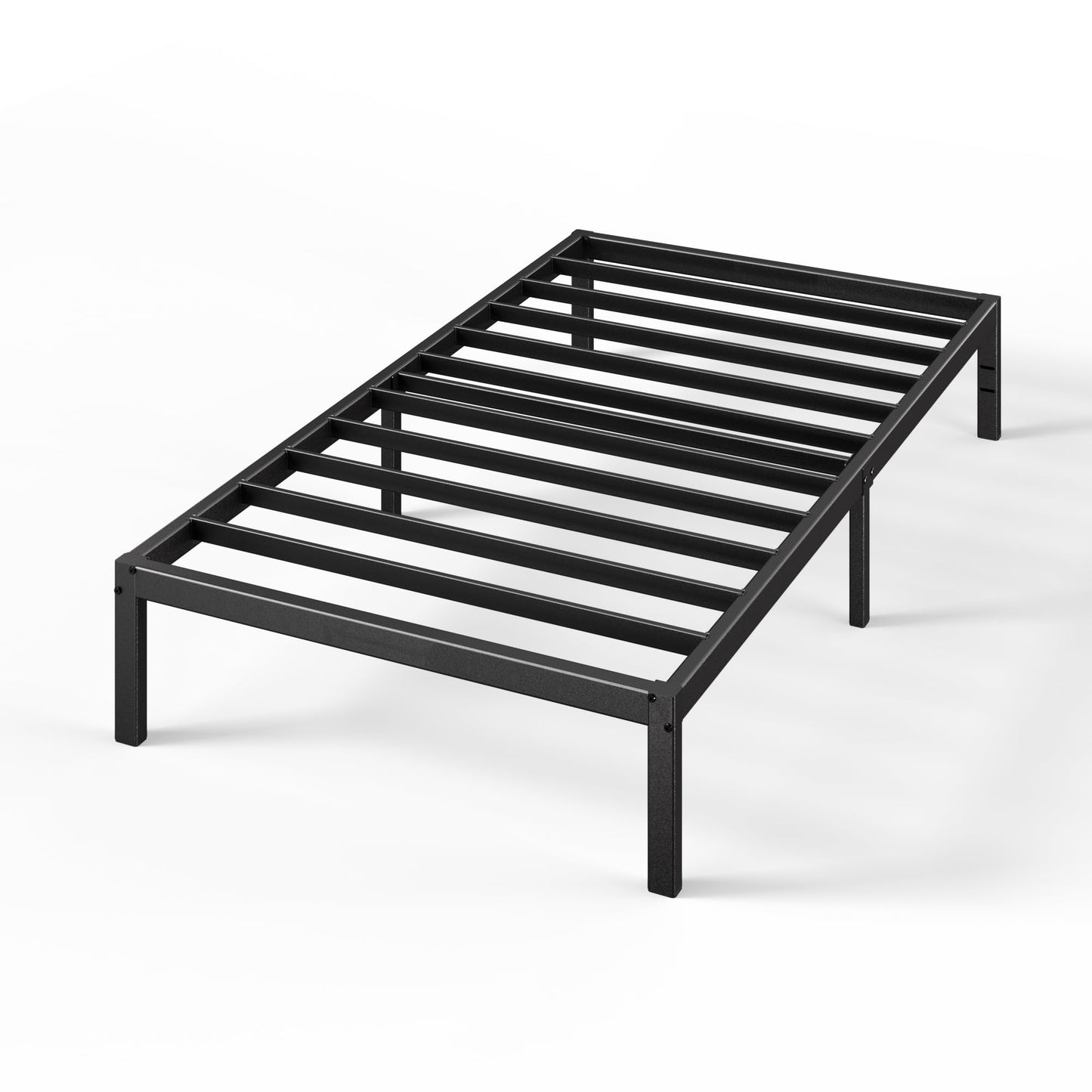 Zinus Elias Single Bed frame - Bed 90 x 190 cm - 36cm Height - Metal Bed frame with underbed storage and steel slat support - Black