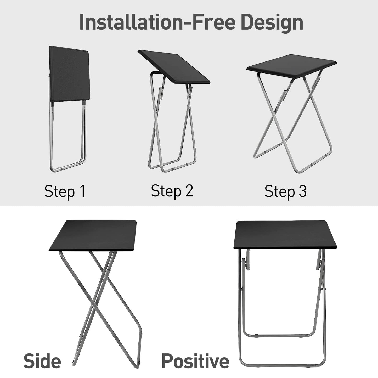 Small Folding Table, Folding Coffee Tables, Side Table 2 Set, TV Tray Table