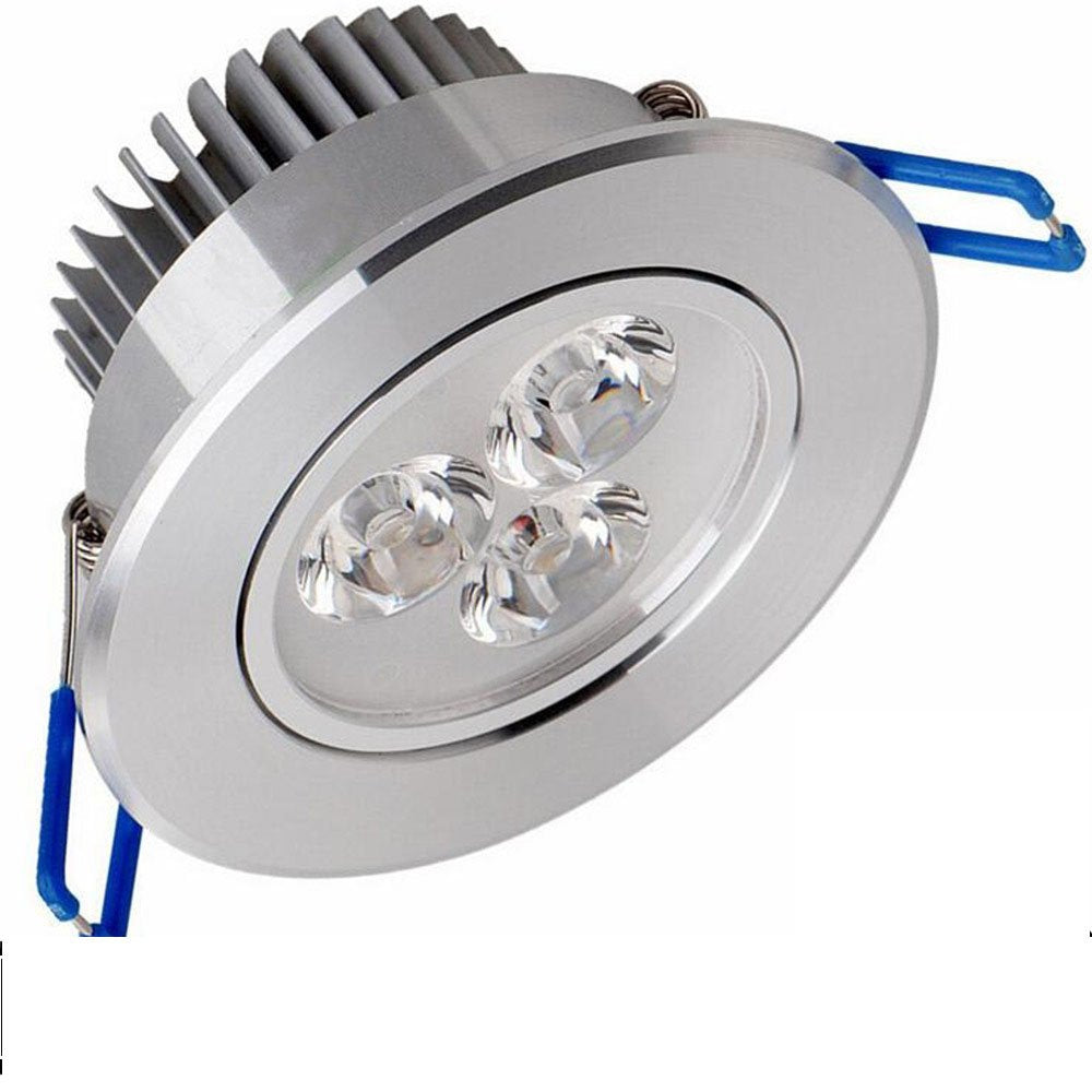 POCKETMAN 220V 3W LED Recessed Ceiling Light Downlights Spotlight,Warm White,280-300 Lumen,(Equivalent 30W) 10 Pack