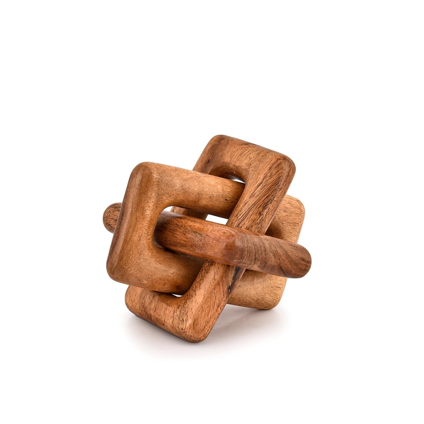 EDHAS Coffee Tables 3 Link Wooden Knot Decorative Living Room Decor Unique Appearance Durable Accessories (5" X 5" X 5")