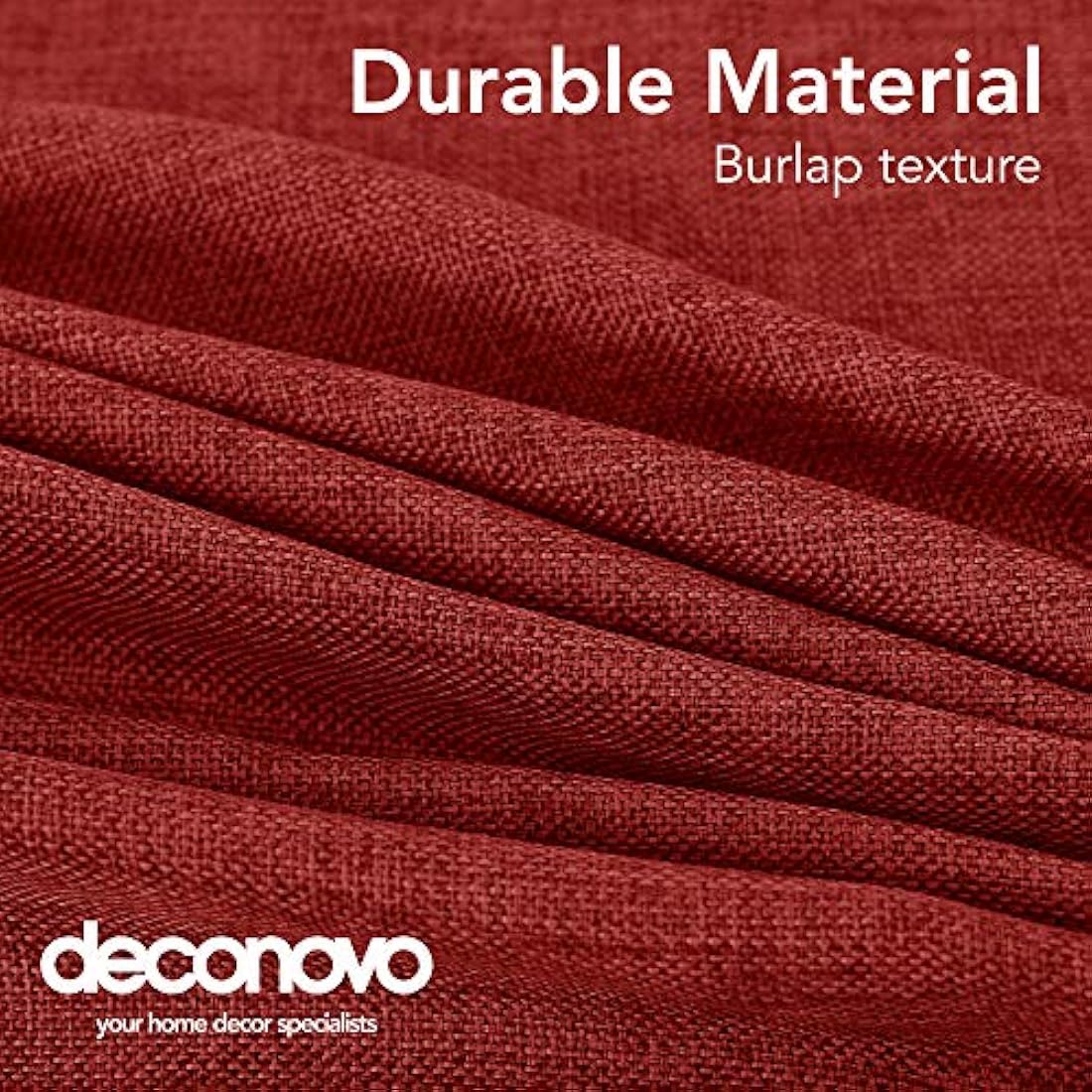 Deconovo Faux Linen Tablecloth 55x98in(140x250cm) Water Resistant Table Cloth Wipeable Table Cloth for Christmas Red