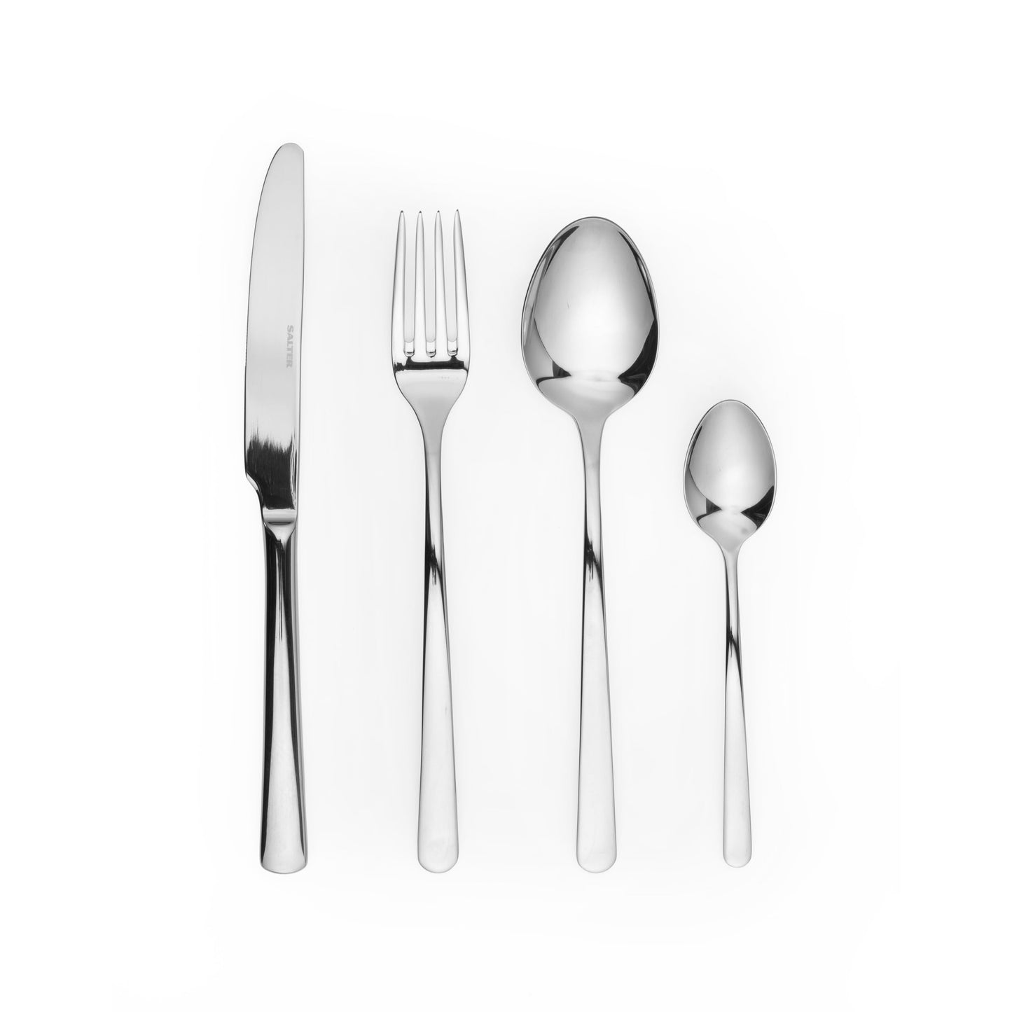 Salter Kendal Cutlery Set - 16 Piece, 18/10 Stainless Steel Dinnerware, 4 Place Settings, Mirror Polished Finish, Including Forks, Knives, Teaspoons,