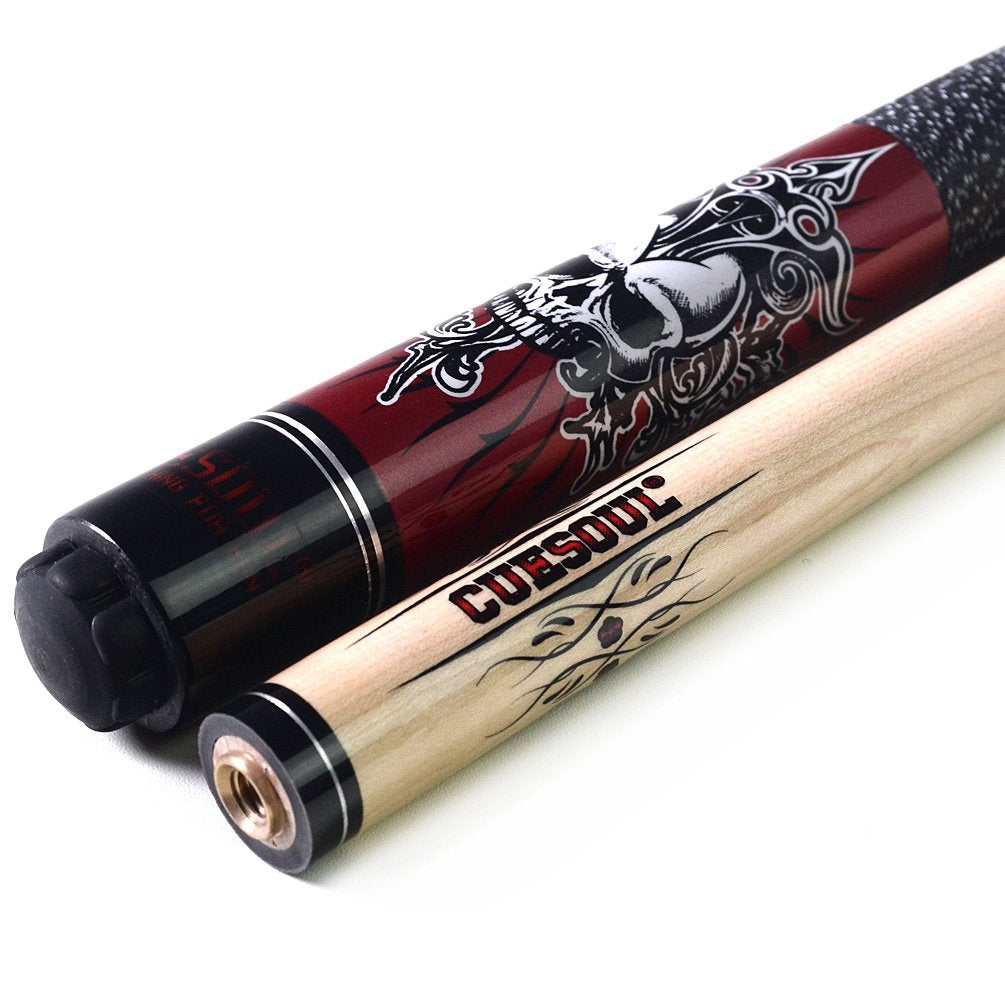 CUESOUL ROCKIN Series 58" 21oz Maple Pool Cue Stick Set with Joint Protector/Shaft Protector and Cue Towel(G408)