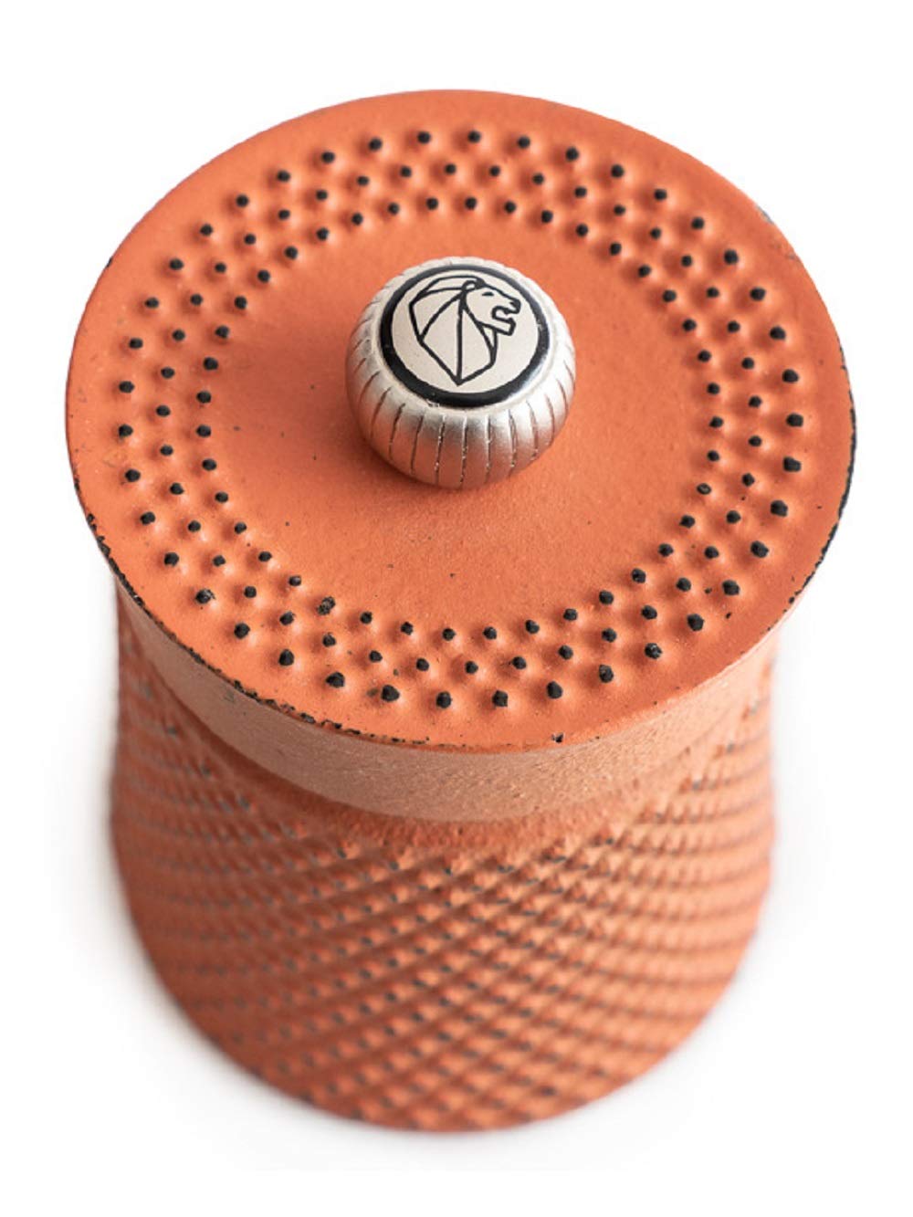 Peugeot - Bali Manual Pepper Mill - Adjustable Grinder - Cast Iron, Orange, 8 cm