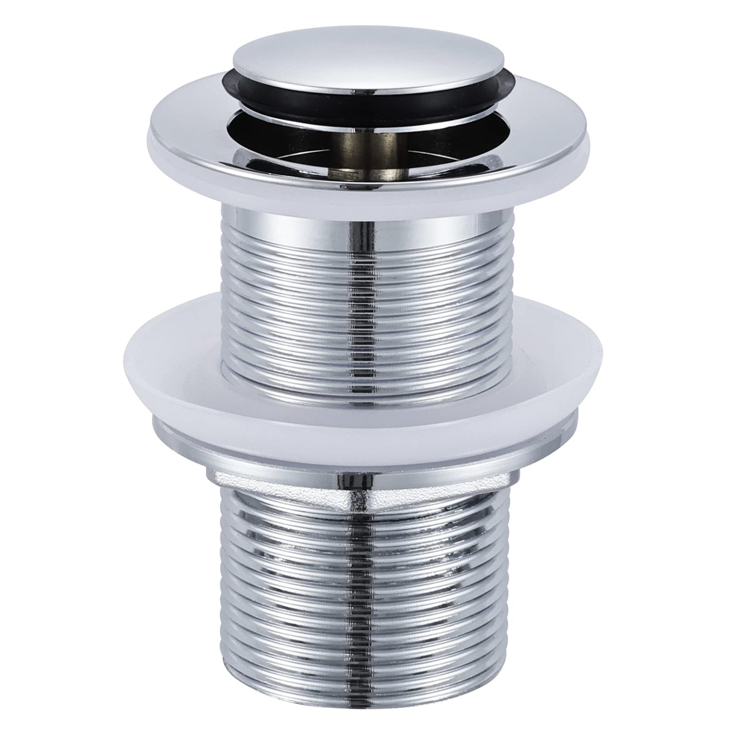 Peppermint Unslotted Basin Sink Pop Up Click Clack Waste Plug Without Overflow for Bathroom Sink, Brass Sprung Plug Waste, Chrome