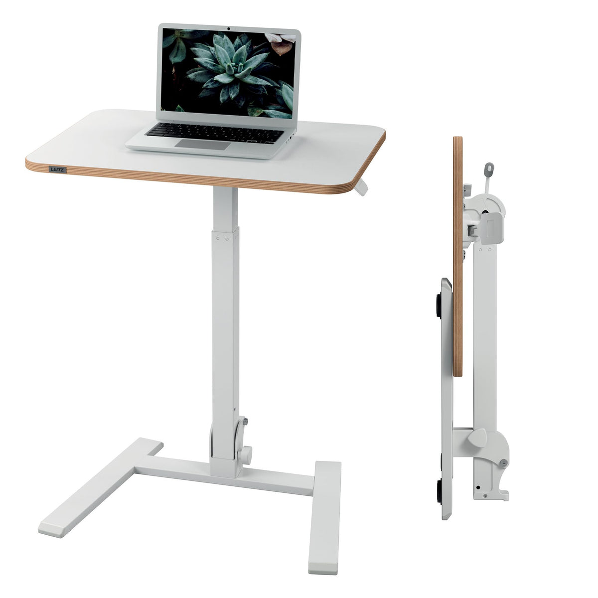 Leitz Ergo Small Foldable Sit Stand Desk, Portable Laptop Desk, White