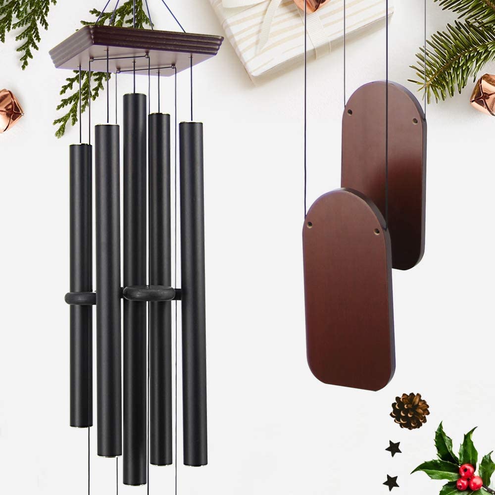 ASTARIN 48" Large Wind Chimes Outdoor Sympathy Wind Chime with 5 Heavy Aluminum Tubes Tuned Soothing Melody, Memorial Wind Chimes for Outside