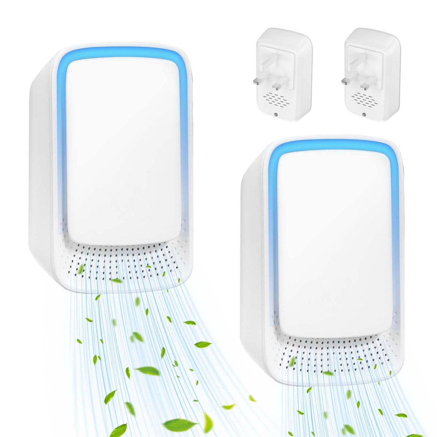 Air Purifier for Bedroom Home, 2 Pack Plug In Negative Ion Air Purifier, Portable Quiet Ioniser for Smokers, Reduces Odours from