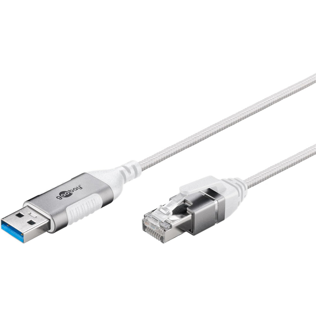 Goobay USB-A 3.0 to RJ45 Ethernet CAT 6 Slim Cable/Adapter Cable/Stable Wired Internet Connection with Router/Network Switch/USB Adapter to RJ45 / 1