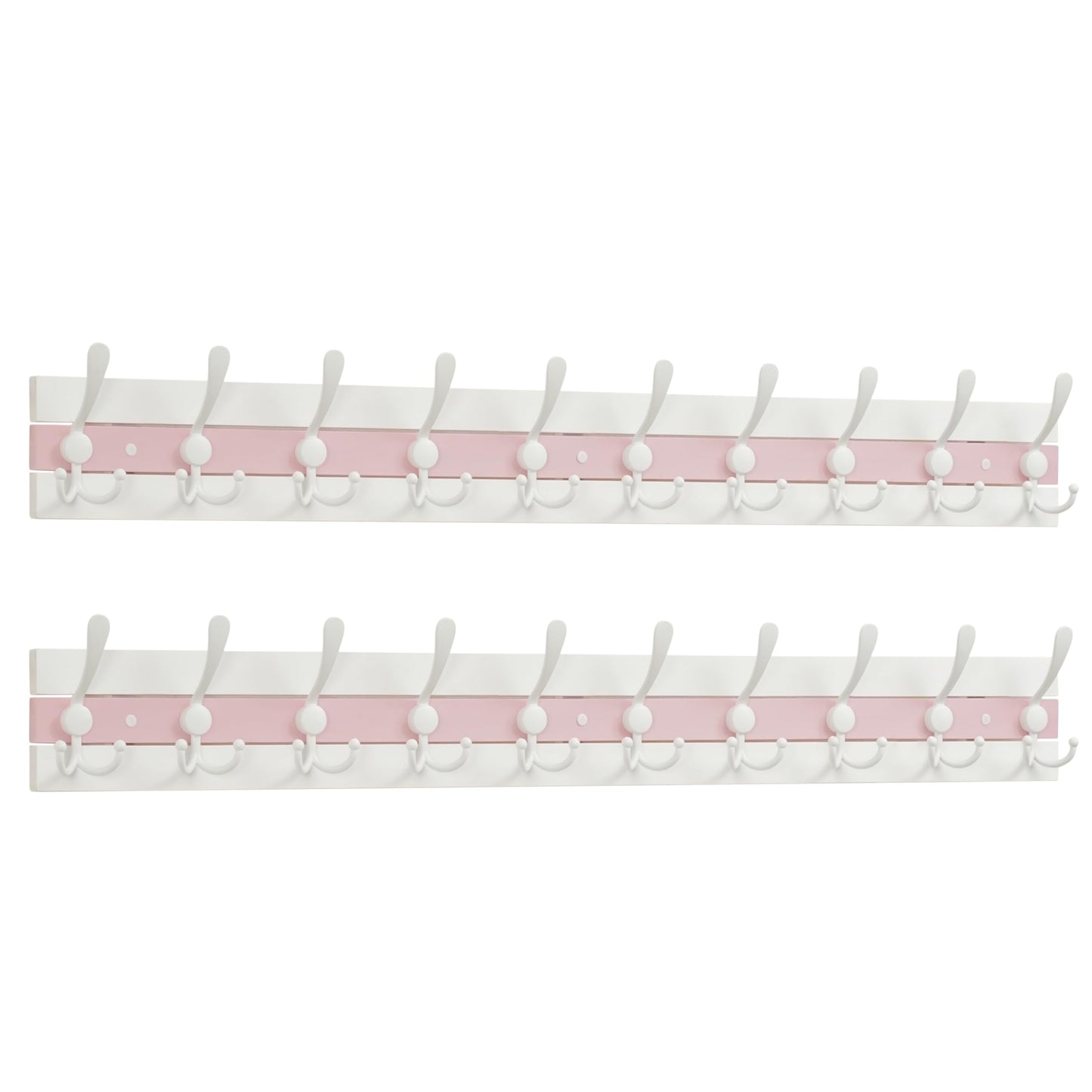 SKOLOO Coastal Coat Rack Wall Mount-38.12" Beach House Entryway Wooden Coat Hook with 10 Hooks for Hanging Coats, Hats or Towels