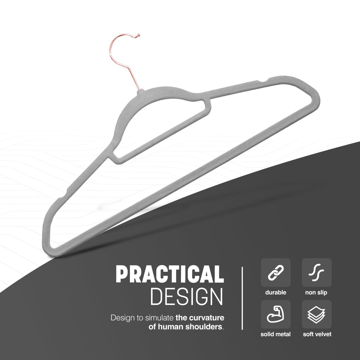 KEPLIN Velvet Hangers 30 Pack - Non-Slip Clothes Hangers with Tie Bar & 360° Hook - Durable & Sturdy, Space-Saving Wardrobe Organisers for Suits