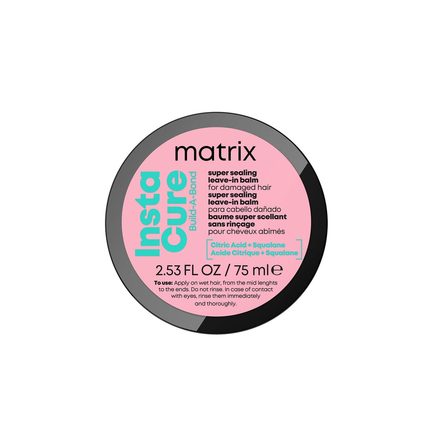 Matrix Instacure Build-A-Bond, Super Sealing Leave-in Balm, For Damaged Hair, Repairing Formula,, With Citric Acid and Squalane, Strengthens From the