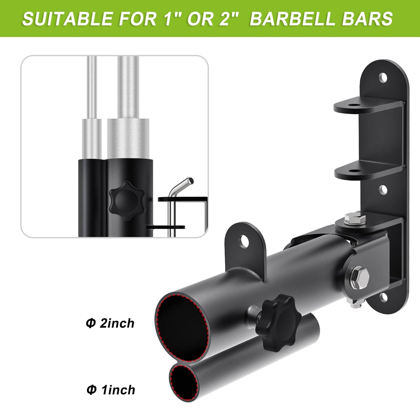 Kipika Wall-Mount Landmine Attachment - Compatible with 1" Standard & 2" Olympic Bars - Heavy-Duty Swiveling T-Bar Row Platform for Enhanced Home Gym