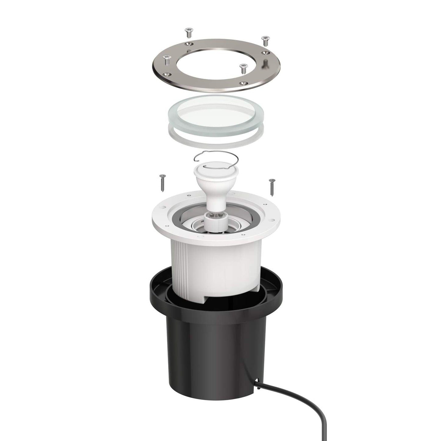 ledscom.de Recessed Floor Light BOFU for Outdoor, IP67, Swivel, Stainless Steel, Round, 150mm , 1x GU10 max. 15W, Led, Outdoor, Garden, Exterior,