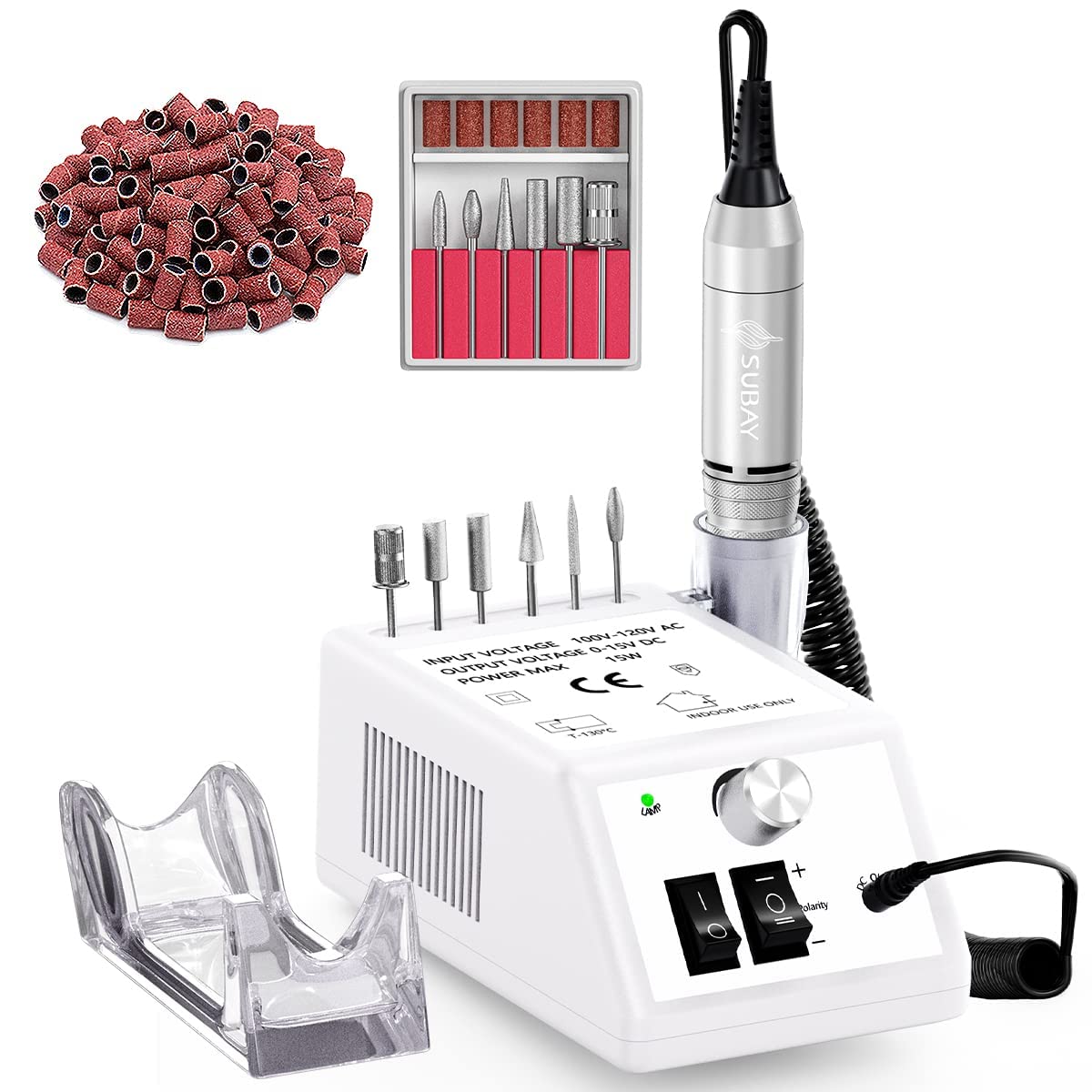 Subay Professional Nail Drill Machine Electric Nail Files for Begginers Mutifunctional Nail Drill Set Kit for Acrylic Nails, Gel Nails, Nail Art