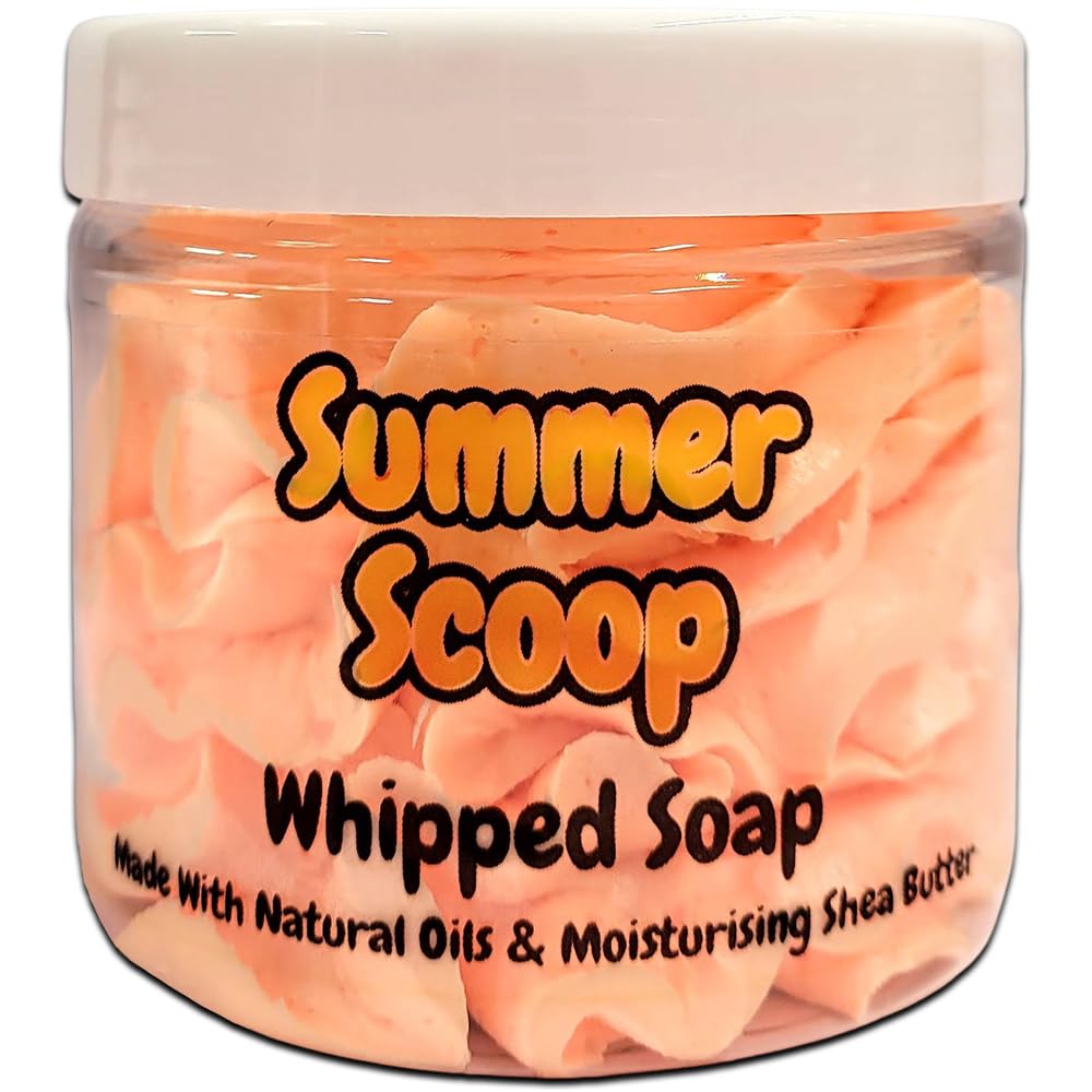 Summer Scoop Whipped Soap Body Wash - 150g - Natural Oils and Butters - Sweet Scent - Vegan Friendly - Puddle of Wax - Made in the UK