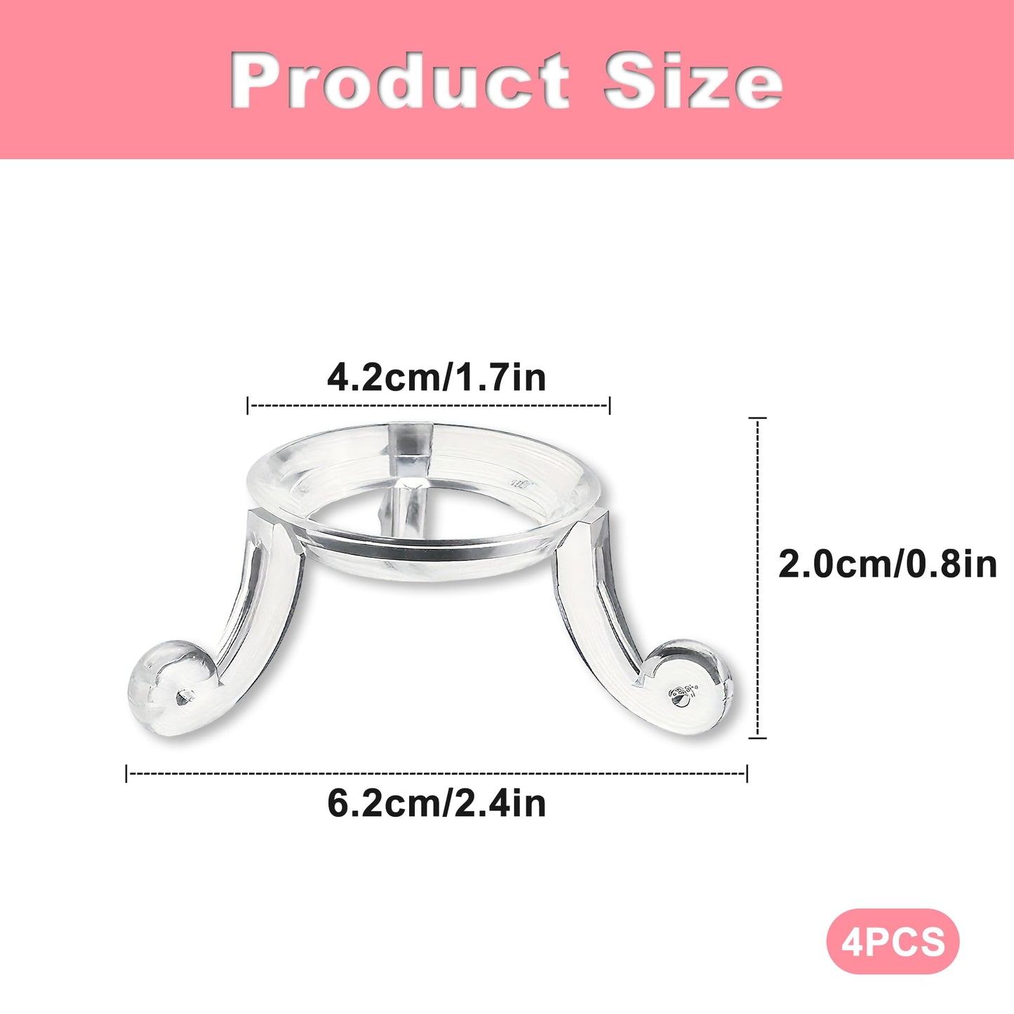 ZAYIO 4pcs Transparent Acrylic Crystal Ball Display Stands for Spheres