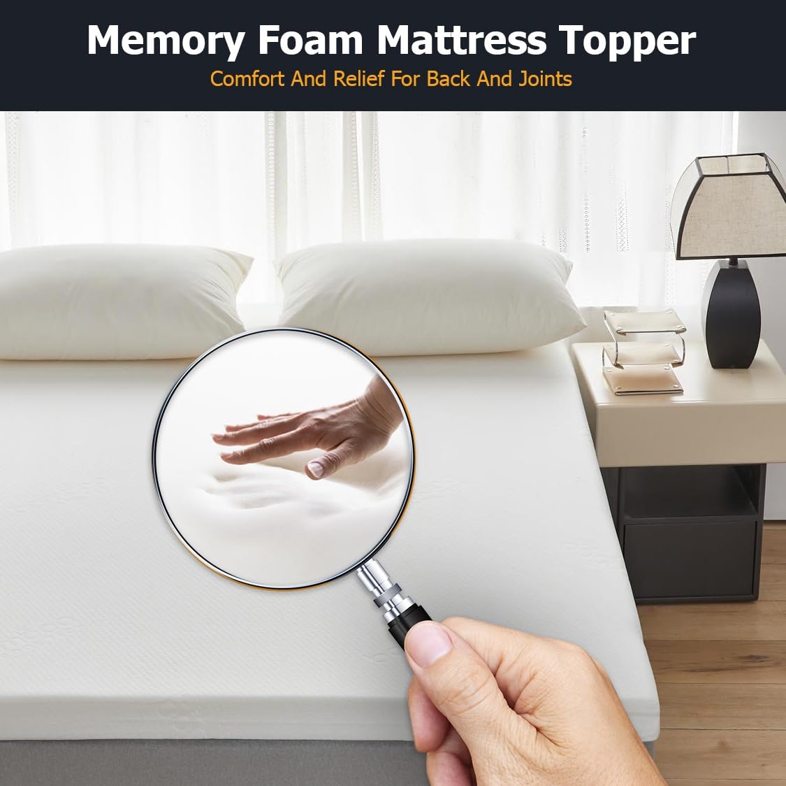 Memory Foam Mattress Topper Single Bed (7cm Thick) Premium Topper for Comfort & Support, Back & Joint Pain Relief, Cooling Dual-Layer Orthopedic Pad.