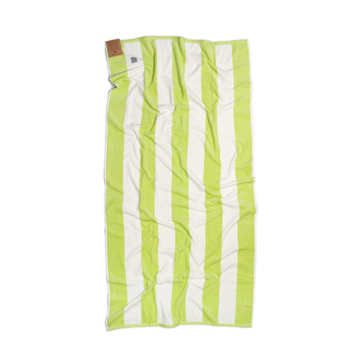 MOMOMUS 100% Velour Cotton Beach Towels for Adults - Cabana Stripe, Soft, Ultra-Absorbent - Quick Dry Beach Towels for Adults - Green, 90x180 cm