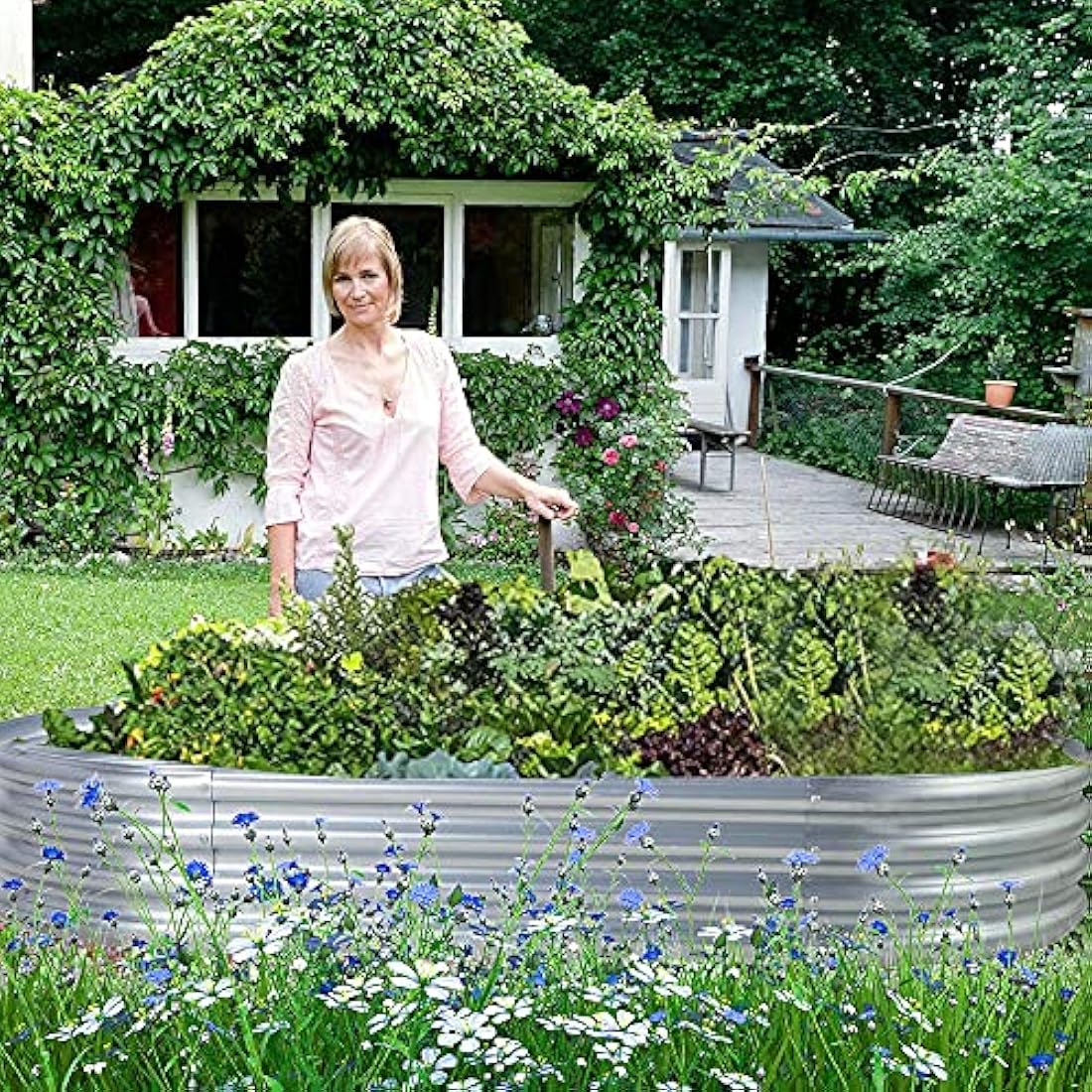 Land Guard 6ft Metal Raised Garden Bed，2 Pcs Galvanized Planter Raised Beds for Vegetables…………