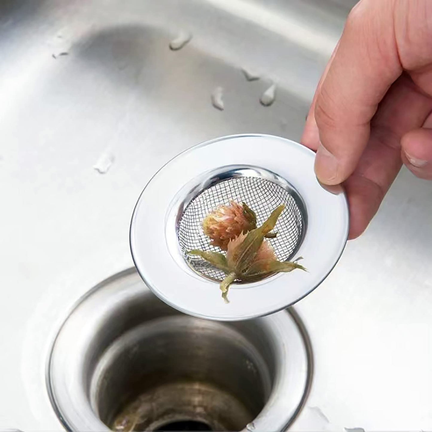 2 PCS Kitchen Sink Strainer,7.8 CM Stainless Steel Drain Strainer