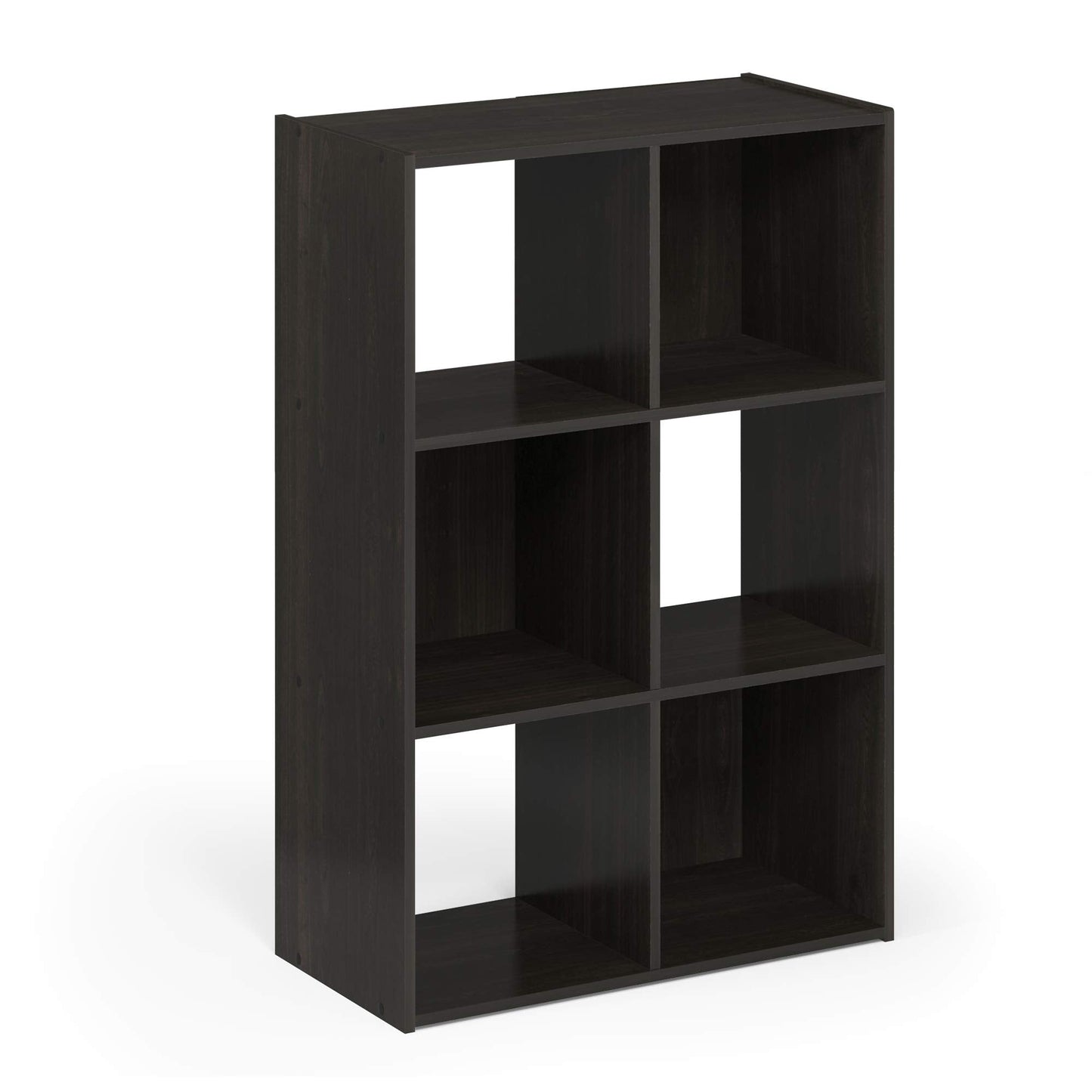 Furinno PELLI Book Shelf, 3x2 Bookshelf, Cube Storage Organizer Cabinet, 11.6 x 24.2 x 35.9, for Living Room, Bedroom, Home Office, Espresso