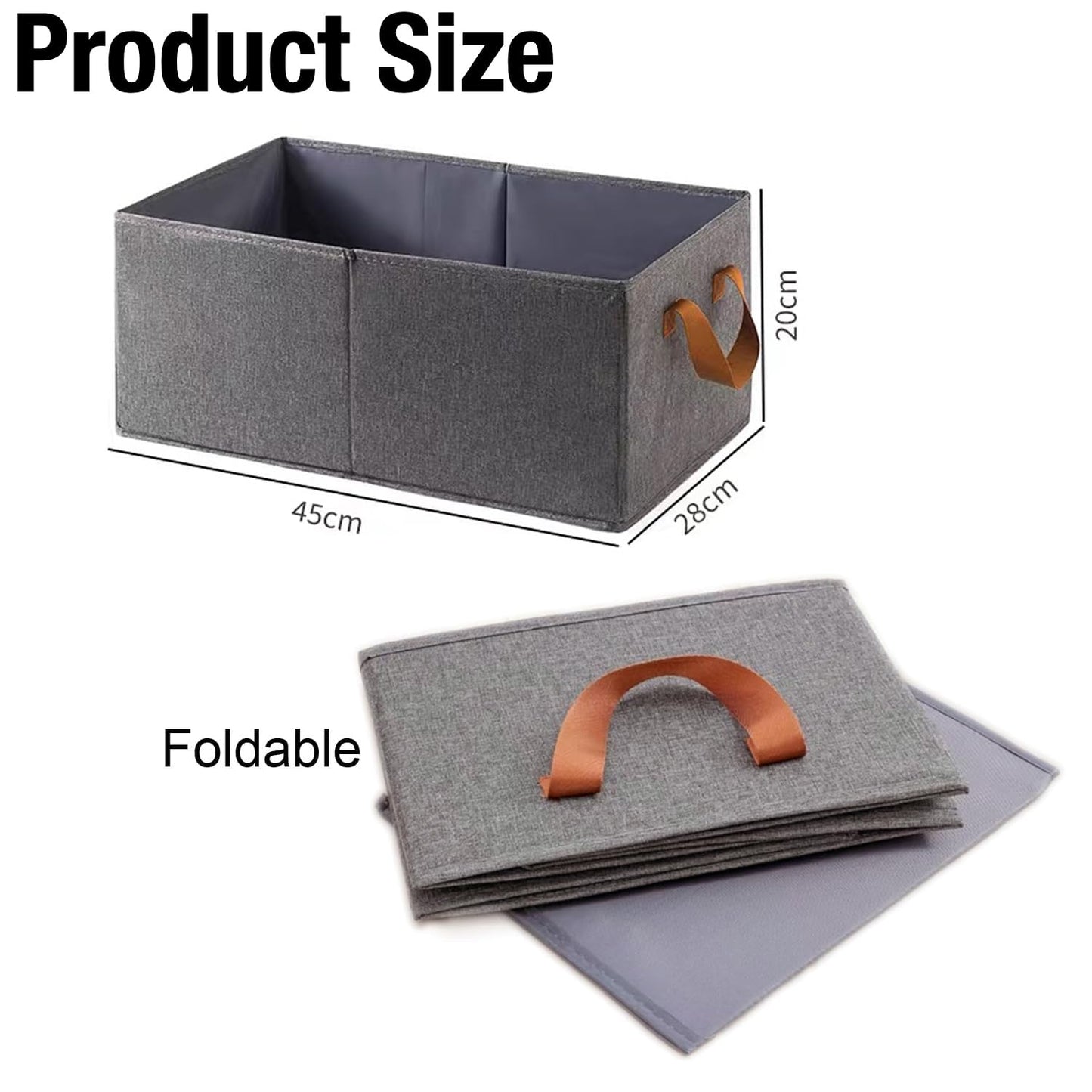 Bigingjia Wardrobe Storage Organiser Set 3,Large Fabric storage baskets with Handles, Collapsible Storage Bins for Organizing Clothes, Toys, Towels