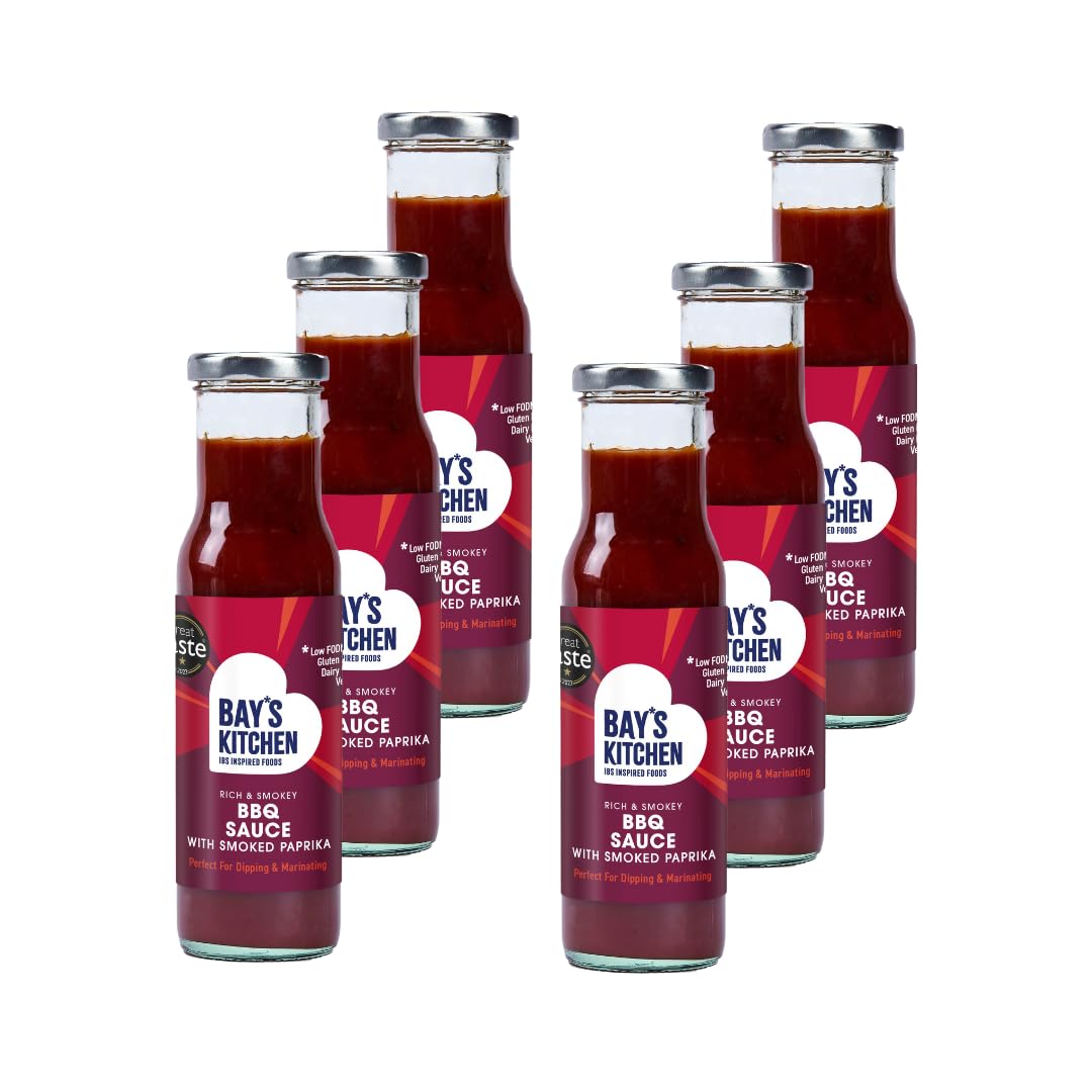Bay's Kitchen Low FODMAP BBQ Sauce with Smoked Paprika for barbeques and Home Cooked Food, Gluten-Free, IBS-Friendly and Suitable for Vegans (6 x 275g