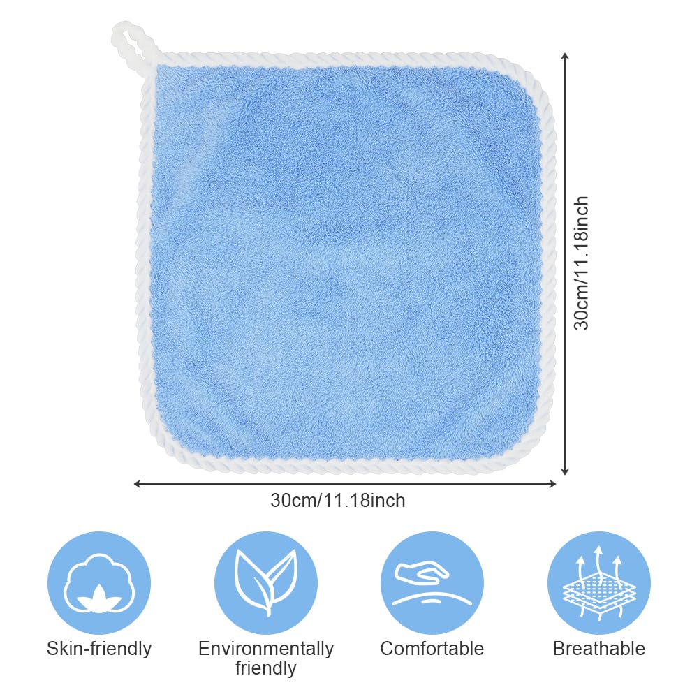 Aolso 6 PCS Flannel Face Cloth, 30x30cm Soft Face Flannels, Baby Flannels Wash Towels Quick Dry, Reusable Face Body Squares for Newborns and Infants
