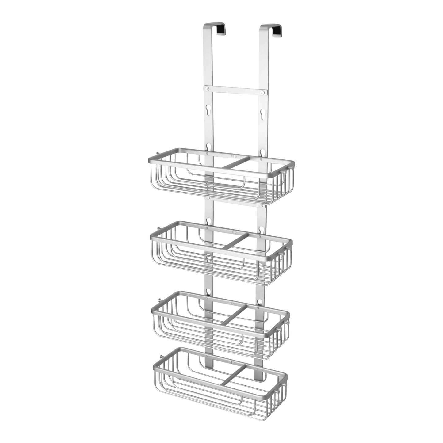 Duwee Hanging Shower Caddy 4 Tier, RustProof Aluminium Shower Caddies, Over Door Bathroom Caddy, No Drilled Storage Basket Organizer for Shampoo,