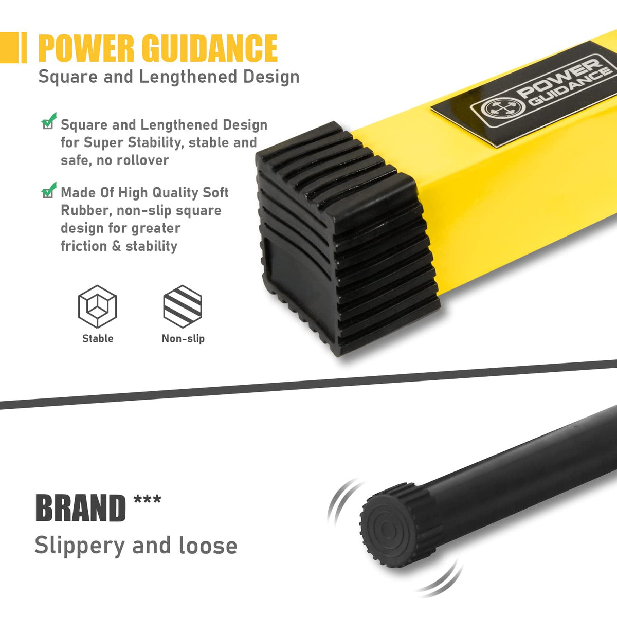 POWER GUIDANCE Dip Bar Adjustable Dip Station Pull Up Bar Body Strength Training - Adjustable Height for 77cm 84cm 91cm 98cm Square Base for