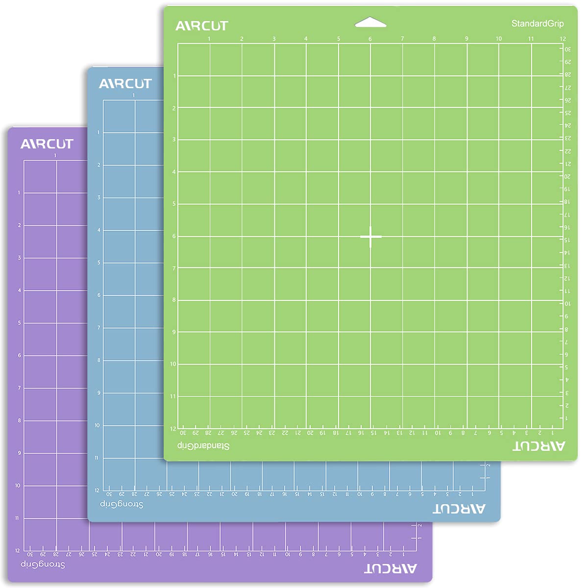 AIRCUT Cutting Mat for Cricut Maker/Explore Air 2/Air/One(12x12 Inch, StandardGrip, LightGrip, StrongGrip) Multiple Adhesive Sticky Quilting Cricket