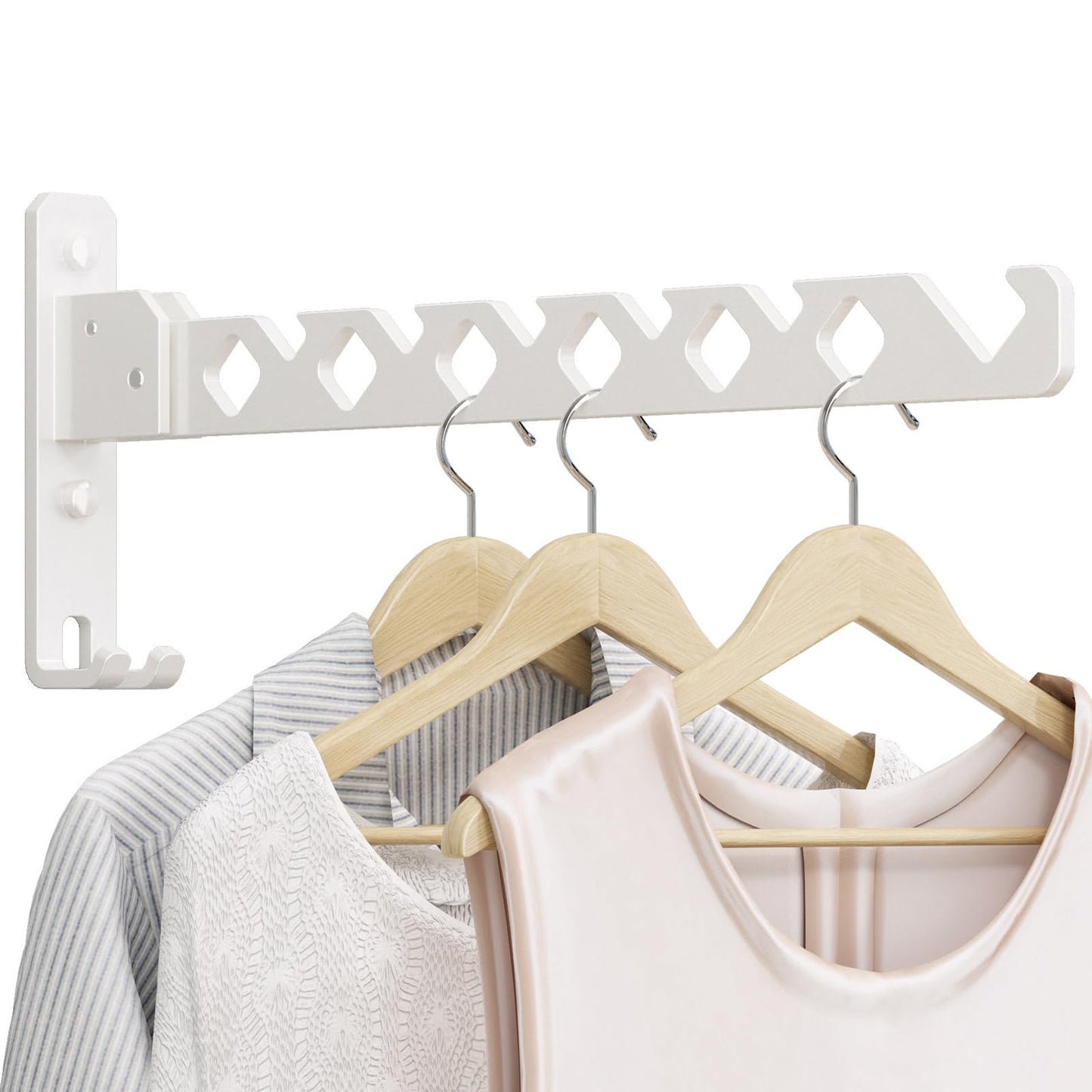 Wall Mounted Clothes Drying Rack, Wall Clothes Hanger Foldable, Laundry Hanger Hook for Bathroom, Wall Clothes Rack Indoor, Perfect for Small Spaces