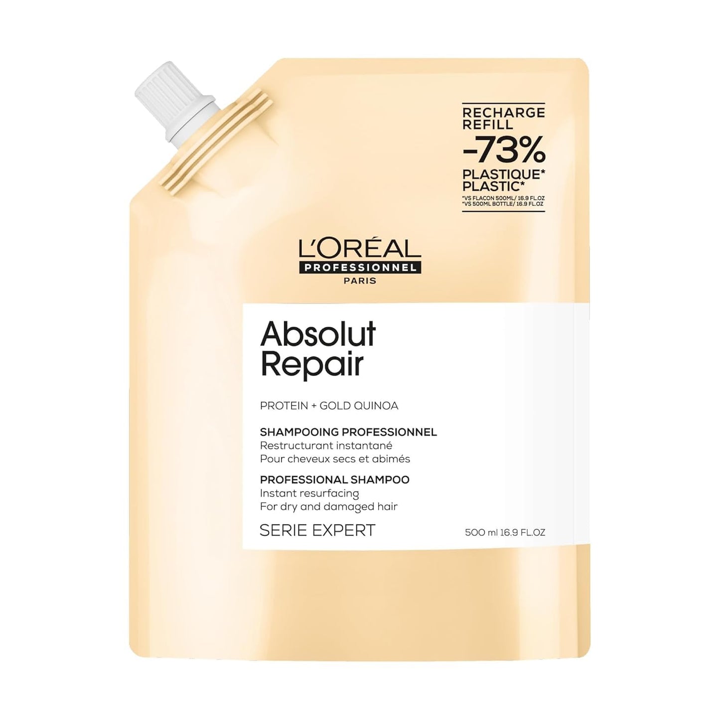 L?Or?al Professionnel Absolut Repair Refill Shampoo 500ml, For Dry Hair, Instant hydration, softness & shine