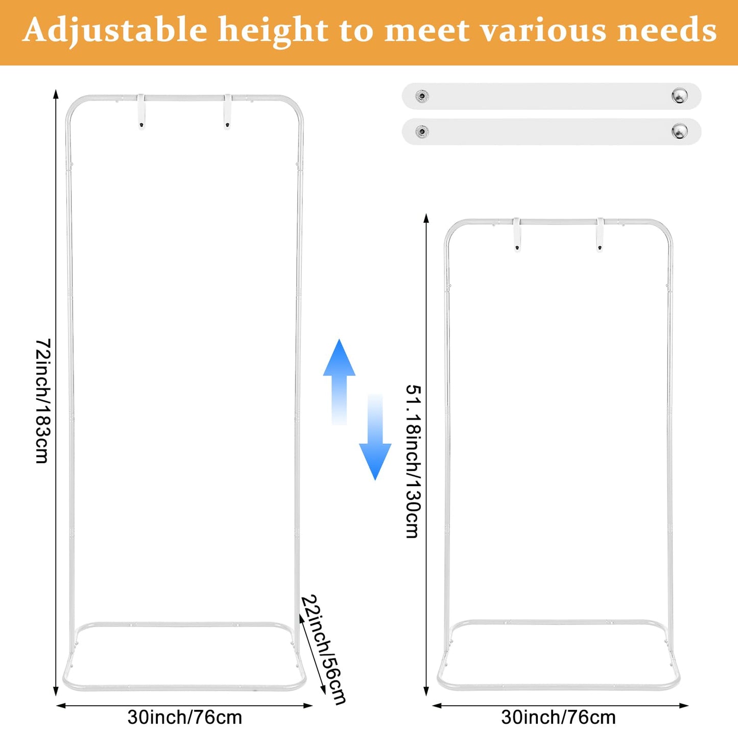 YEXEXINM Wedding Sign Holder Adjustable Height Black Metal Welcome Sign Stand with 4 Leather Hanging Straps Heavy Duty Easel Stand for Seating Charts