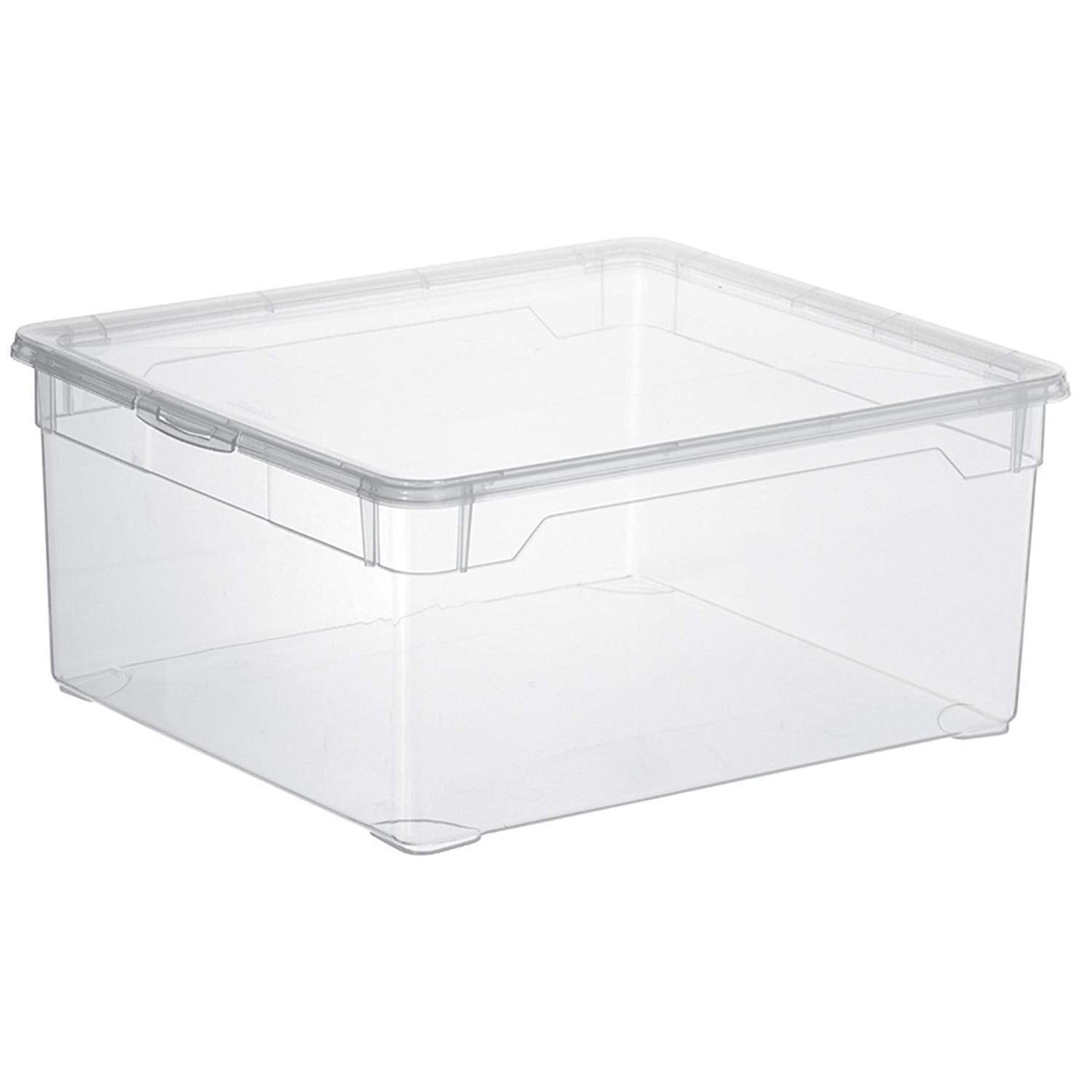 Rotho, Clear, Set of 4 storage boxes 5 l with lid, Plastic (PP) BPA-free, transparent, 4 x 5l (33,0 x 19,0 x 24,0 cm)