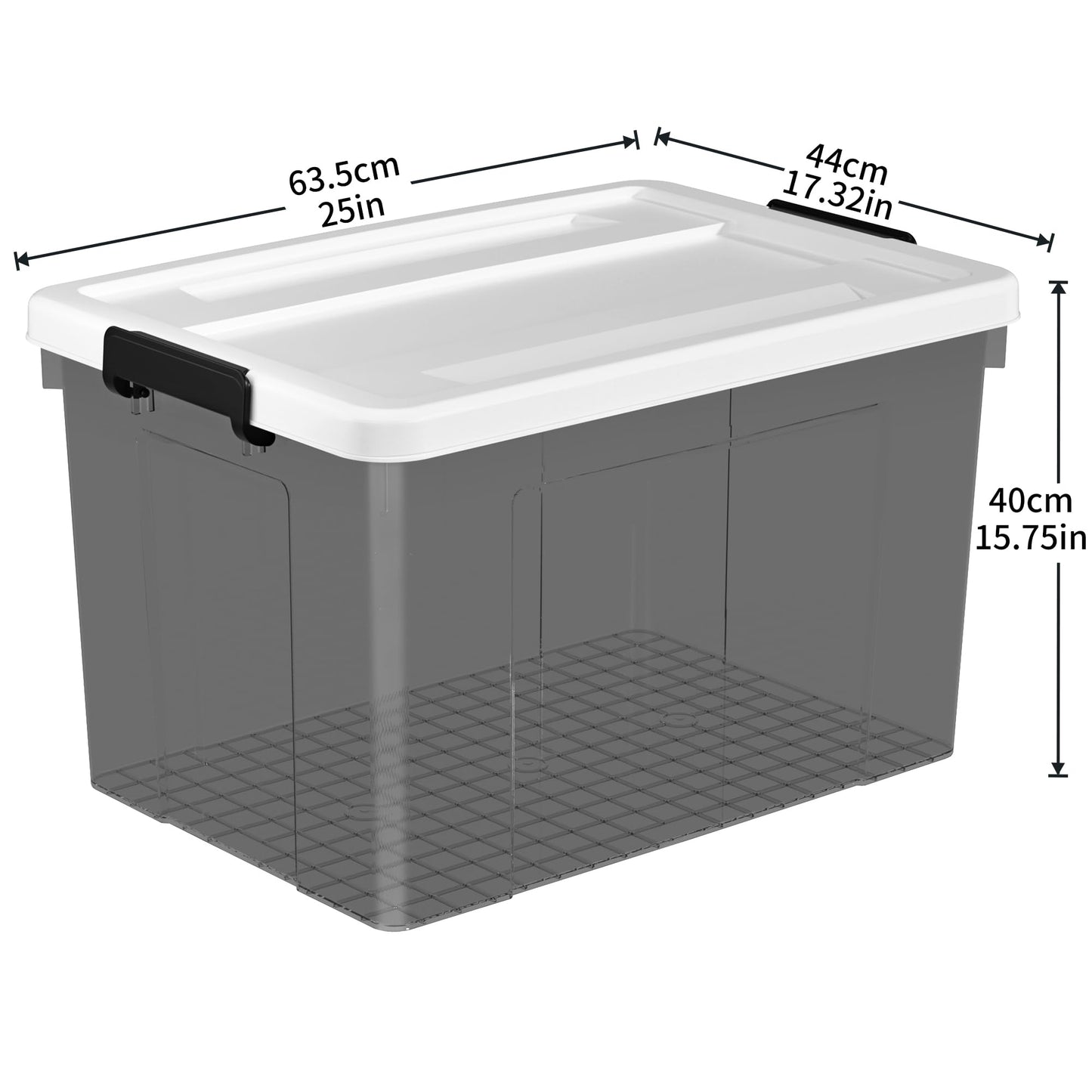 Cetomo 90L*3 Storage Boxes, Plastic Storage Box with Lids, Organizing Container with Secure Latching Buckles, Stackable, Nestable