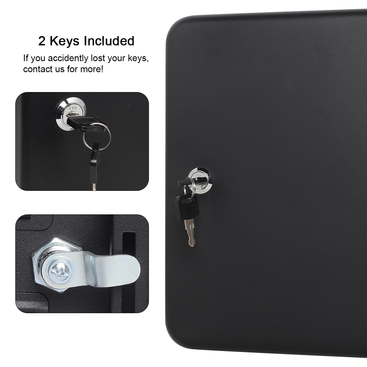 Parrency Security Metal Key Box with 48 Hooks, Large Adjustable Wall Mount Key Lock Cabinet, 11 4/5" x 9 1/5" x 3" (Key Tags Included)