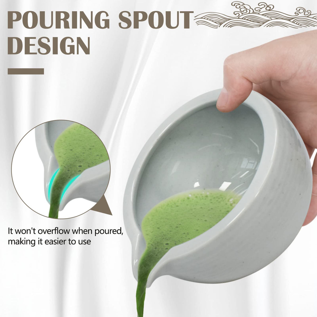 Artcome 9Pcs Japanese Matcha Tea Set, Matcha Bowl with Pouring Spout, Matcha Whisk, Ceramic Whisk Holder, Tea Scoop, Matcha Powder Caddy, Traditional