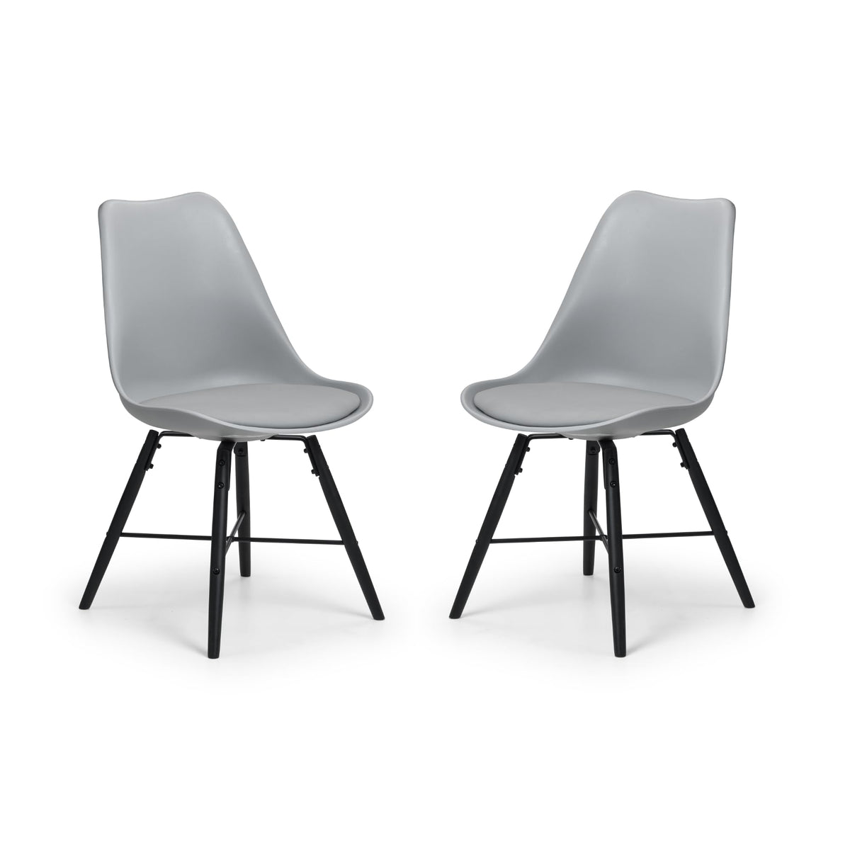 Julian Bowen Kari Dining Chairs, Set of 2, Grey - H83 x W48 x D54cm