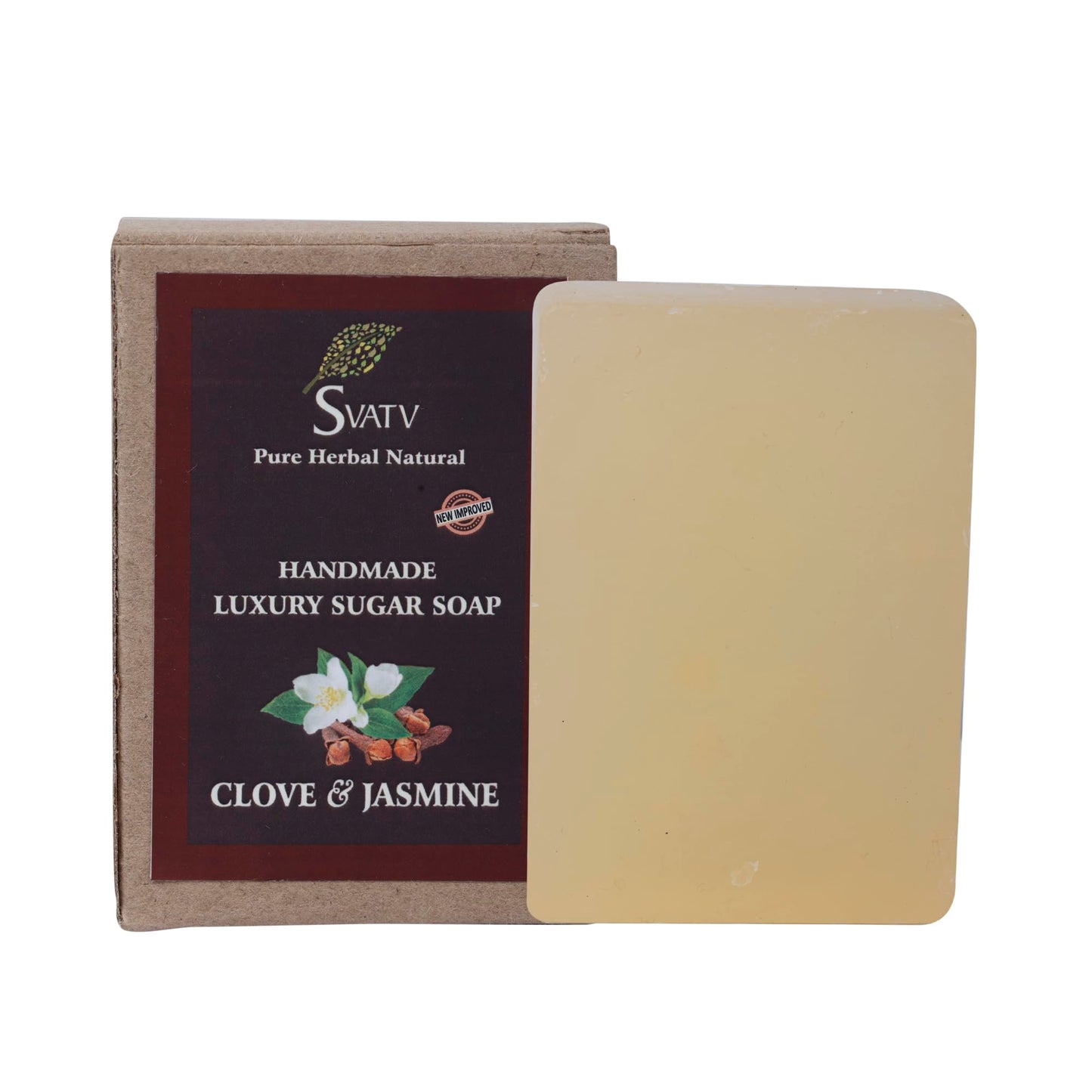 SVATV Soap Clove And Jasmine - Best Exfoliating Bar, Traditional Ayurvedic Herbal Soap For All Skin Type - 125 Grams x 2 Bars