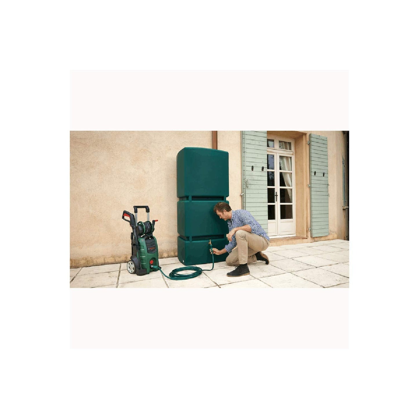 Bosch Pressure Washer EasyAquatak 100 Long Lance (1100 W, 3 m hose, Max. flow rate: 330 l/h, variable fan jet nozzle, in carton packaging)