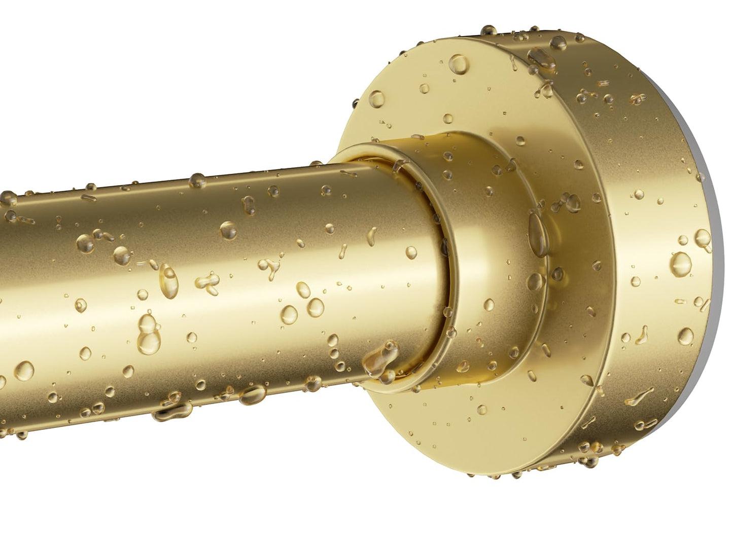Emlaoe Gold Shower Curtain Rod 34-66 Inches(2.8-5.5ft) Never Rust Adjustable Shower Rod Spring Tension Non Slip No Drilling Shower Rods for Bathroom