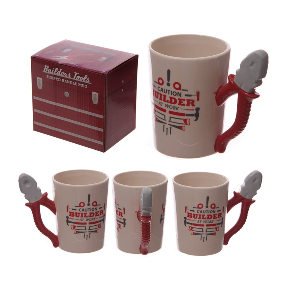 Puckator Funky Builders Pliers Shaped Handle Ceramic Mug