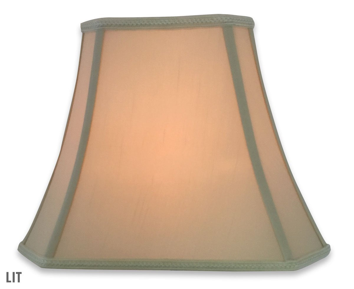 Royal Designs DSO-68-16BG Rectangle Bell Cut Corner Designer Lamp Shade-Beige-(6.25 x 8) x (11 x 16) x 12, 16