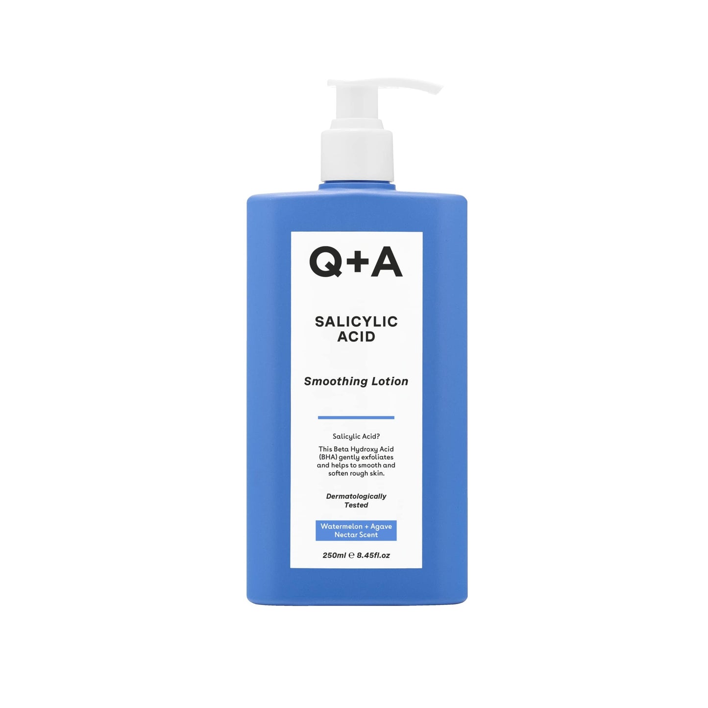 Q+A Salicylic Acid Smoothing Body Lotion (250ml), Body Moisturiser with Watermelon & Agave Scent, Body Butter Alternative, Smooths Rough Bumpy Skin,