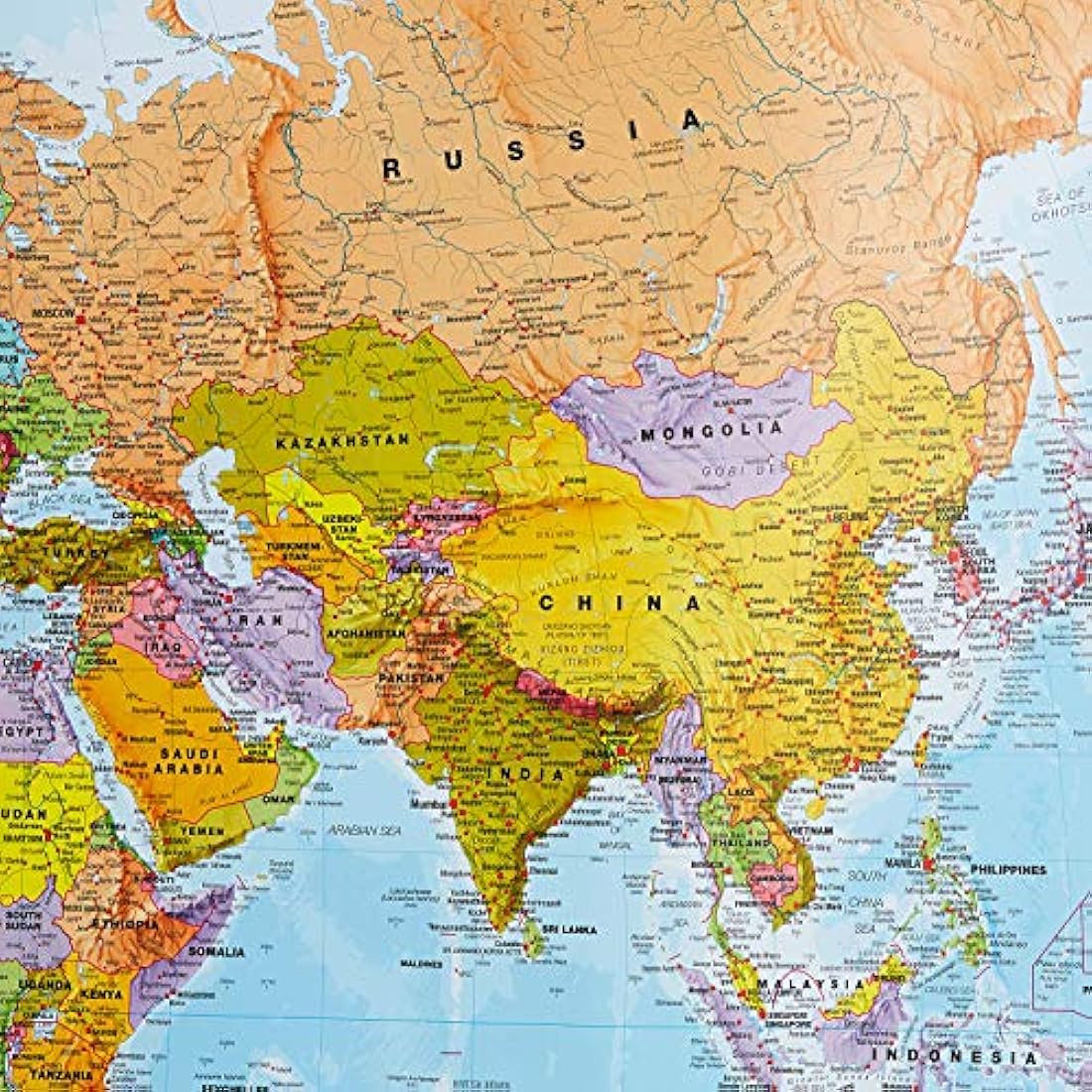Maps International - World Map - Updated 2025 - Front Sheet Lamination - 118.9cm (w) x 84.1cm (h)