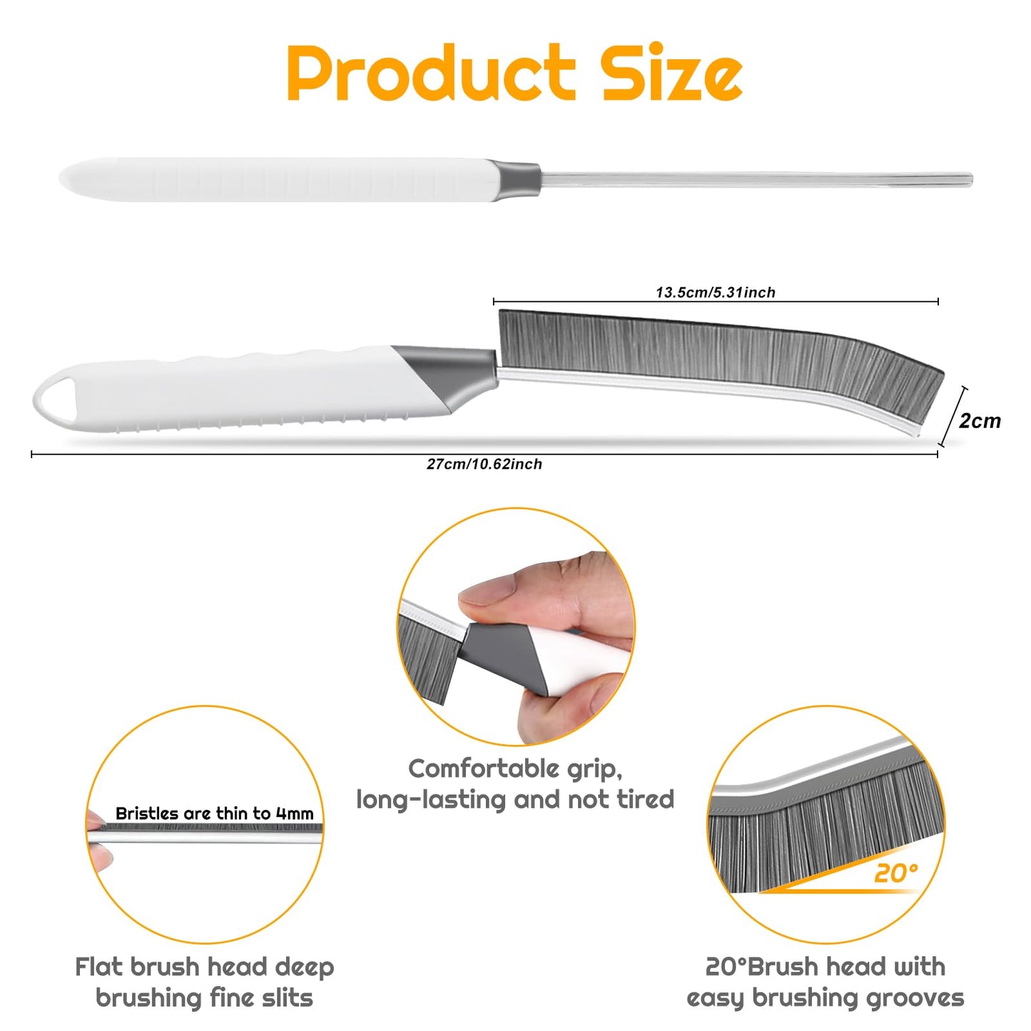 SUOXU Cleaning Brush Toilet Brush,Home Kitchen Bathroom Window Crevice Cleaning Brush,2 pcs Hard Bristle Magic Gap Cleaning Tool,Tile Groove Gap