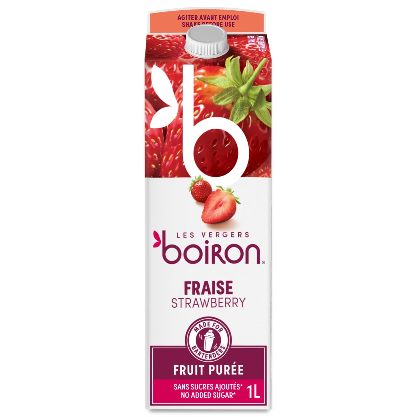 Boiron | Strawberry Fruit Puree | No Added Sugar, Flavourings, Colourings or Preservatives | Perfect for Cocktails, Desserts, Baking & Ice Cream | 1