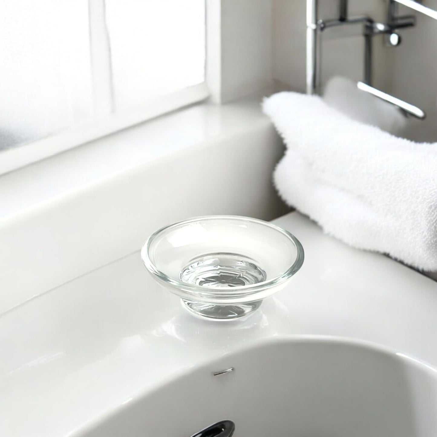 YOSSEE Glass Soap Dish – Replacement Soap Dish - Thick Clear Glass